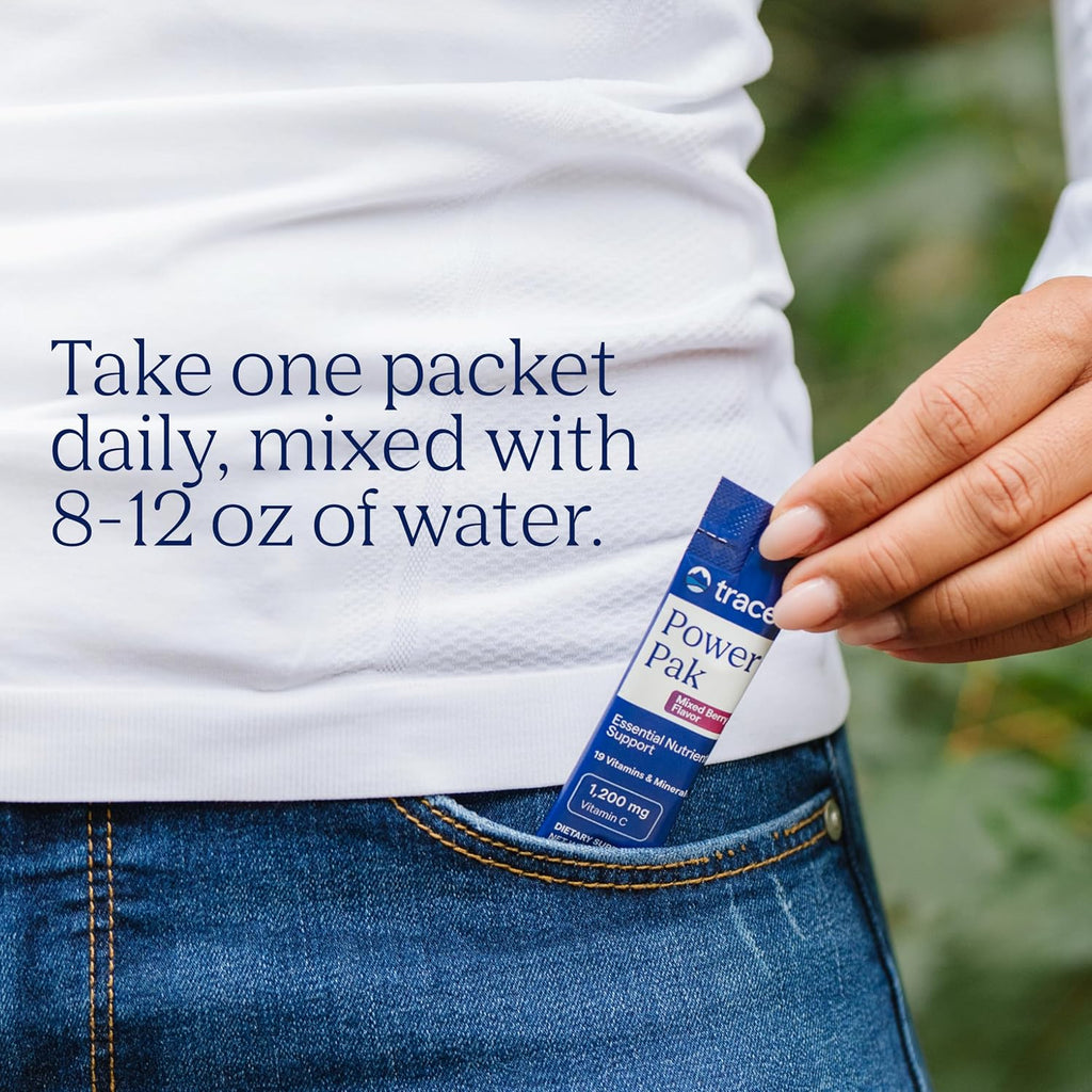 Trace Minerals Power Pak Electrolyte Powder Packets – 30 Sobres Sabor Mora