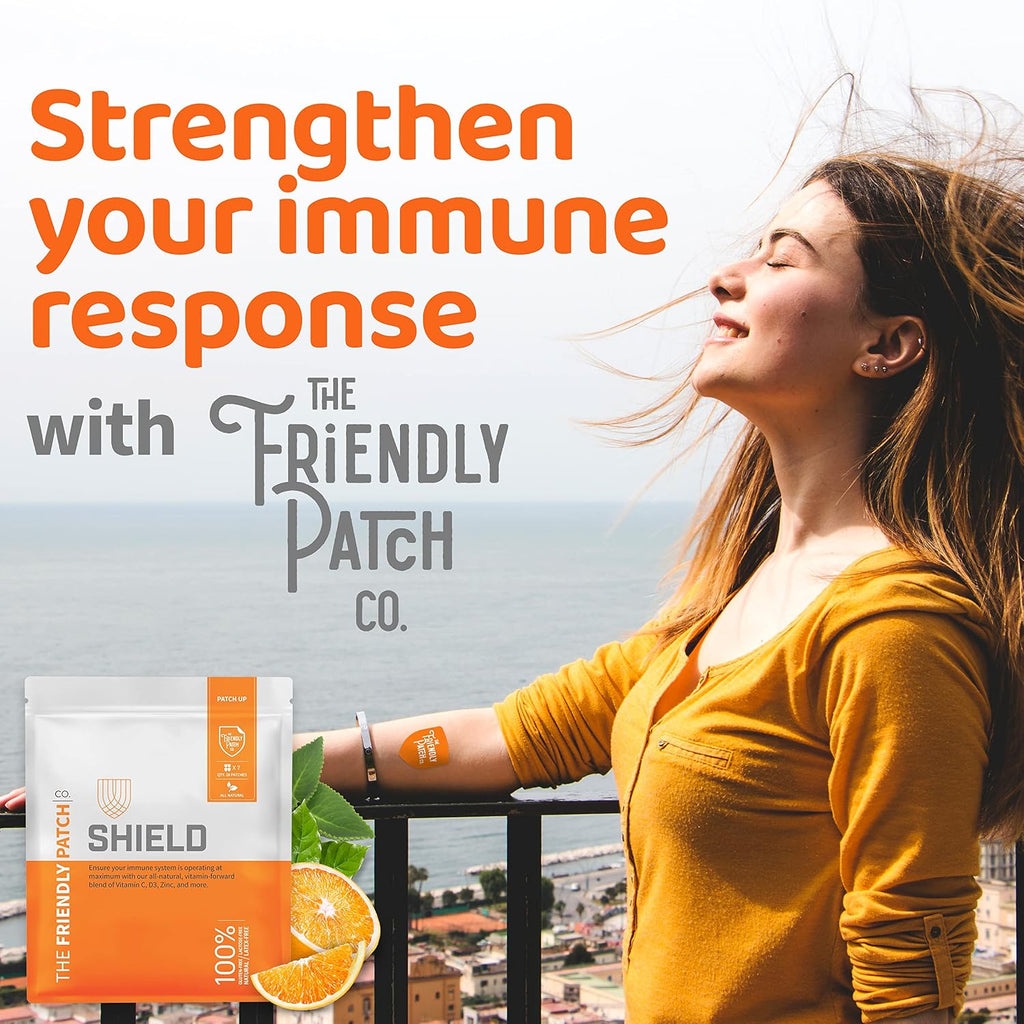 The Friendly Patch Shield - Parches de Apoyo Inmunológico con Vitamina D3, C y Zinc, 28 Unidades