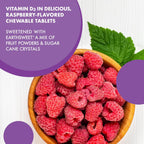 Bluebonnet EarthSweet Vitamina D3 1000 UI - 90 Comprimidos Masticables Sabor Frambuesa