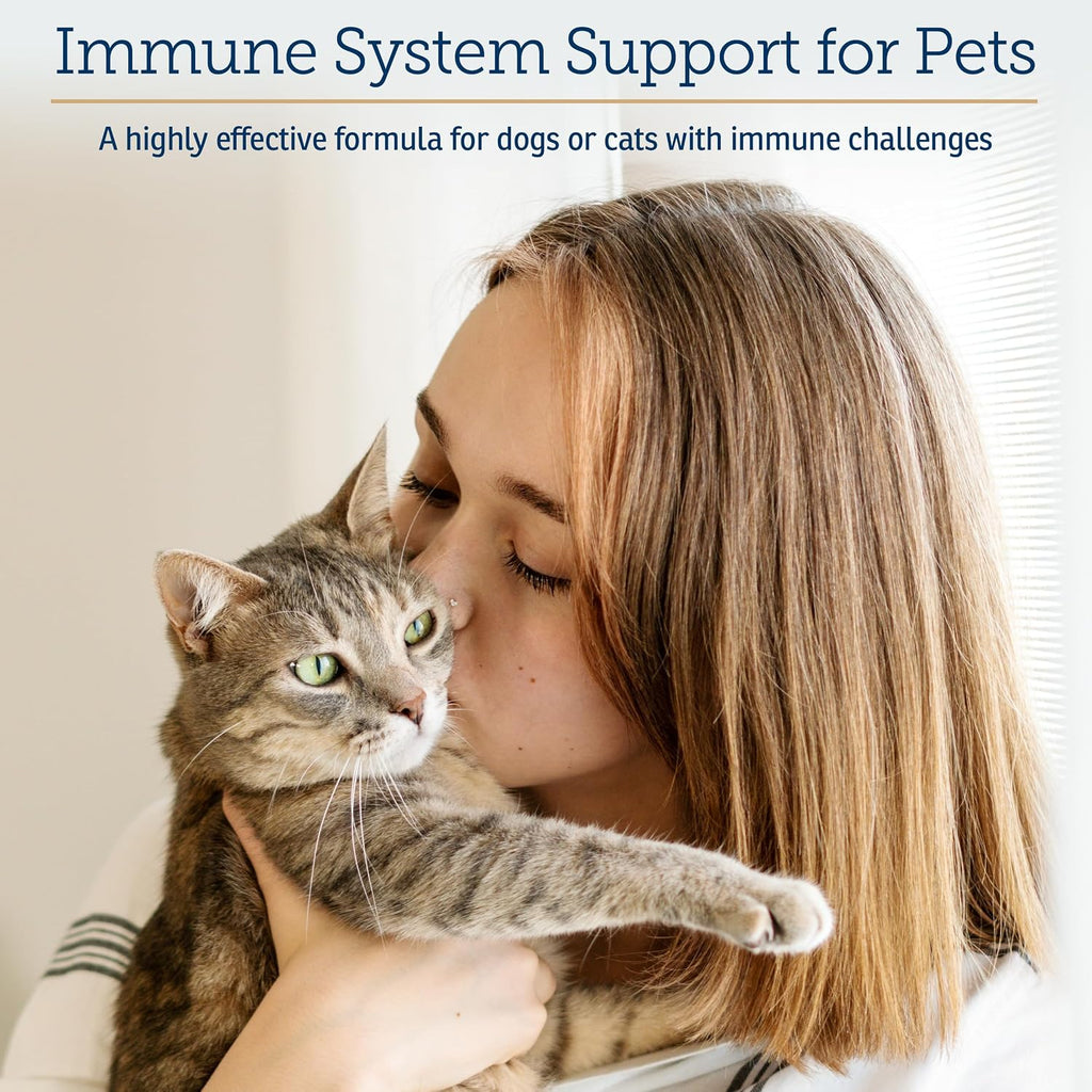 Rx Vitamins Liquid Immuno - Con L-Lisina para Perros y Gatos - Suplemento de Hongo Reishi - Vitaminas Oculares con Luteína - Sabor a Bacon (59 ml)