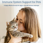 Rx Vitamins Liquid Immuno - Con L-Lisina para Perros y Gatos - Suplemento de Hongo Reishi - Vitaminas Oculares con Luteína - Sabor a Bacon (59 ml)