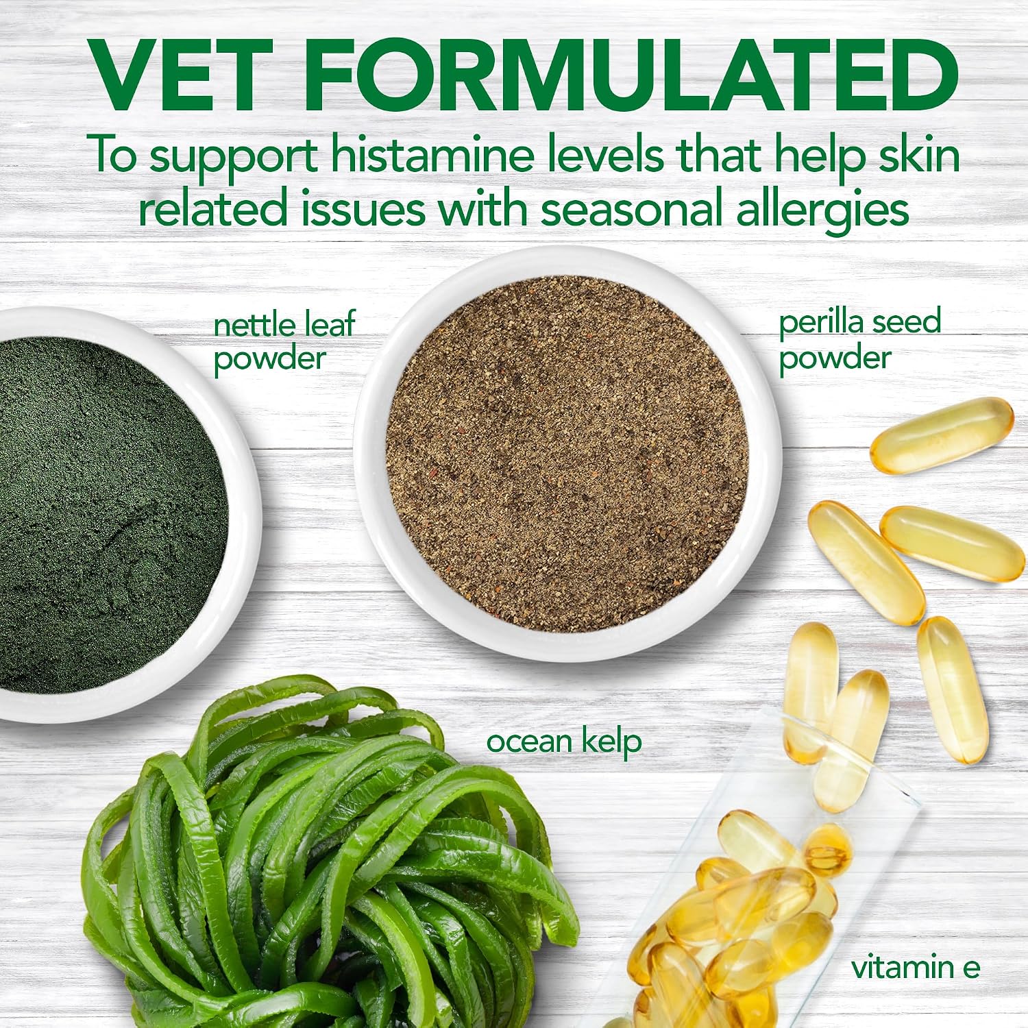 Vet's Best Masticables para Alergias en Perros - Alivio del Picor Estacional - 60 Comprimidos