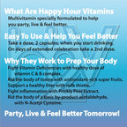 Happy Hour Vitamins - Multivitamínico para Después de Beber con Cardo Mariano y Cactus - 10 Cápsulas