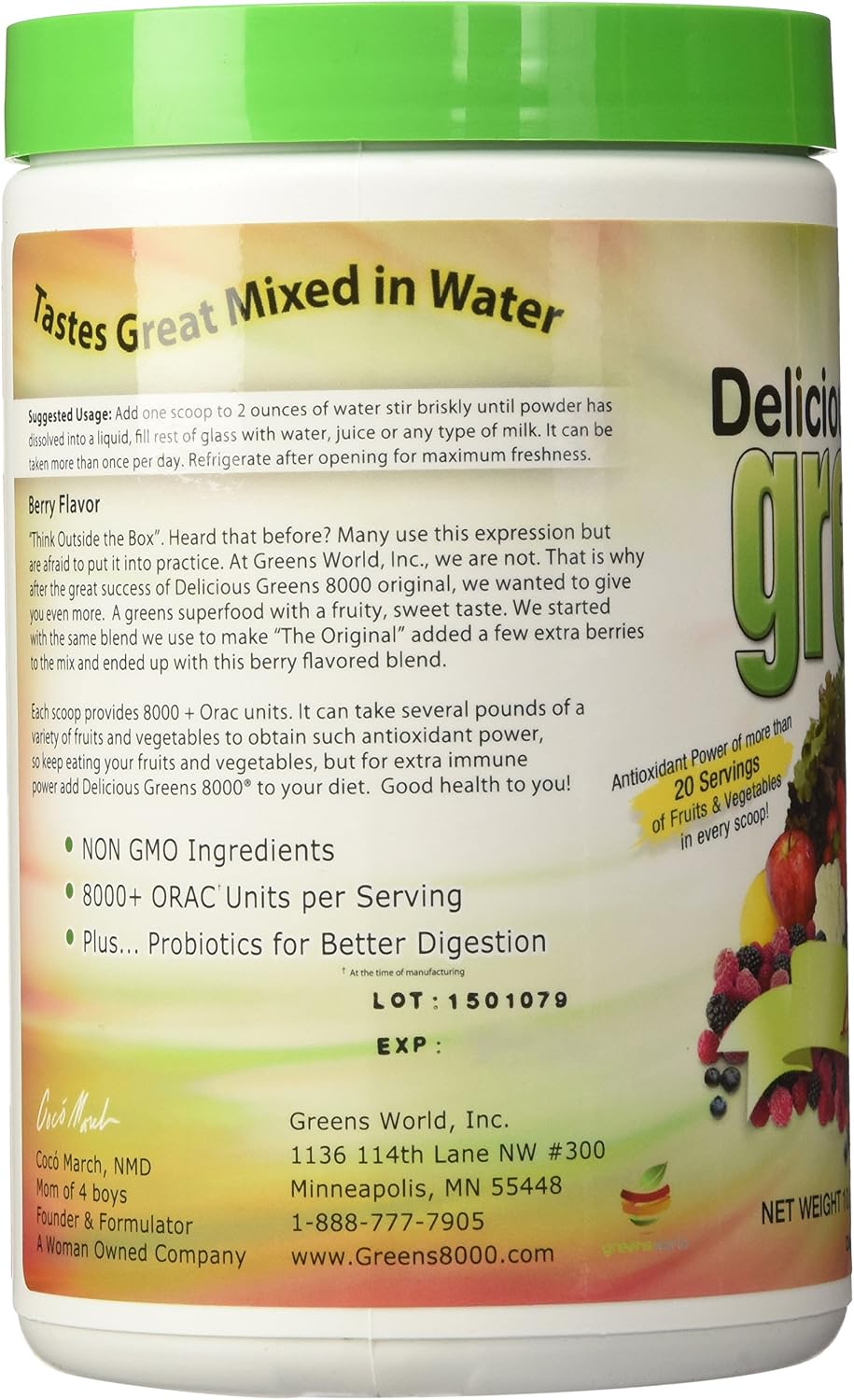 Greens World Deliciosos Vegetales 8000 Bayas - 300 g