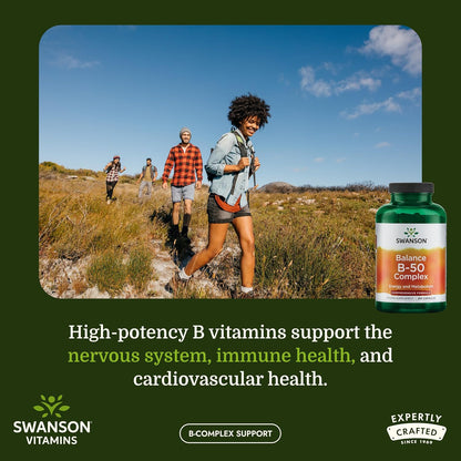 Swanson Balance B-50 Complejo B de Alta – El funcionamiento normal del sistema nervioso (B1, B2, B6, B12, biotina). – Image 2