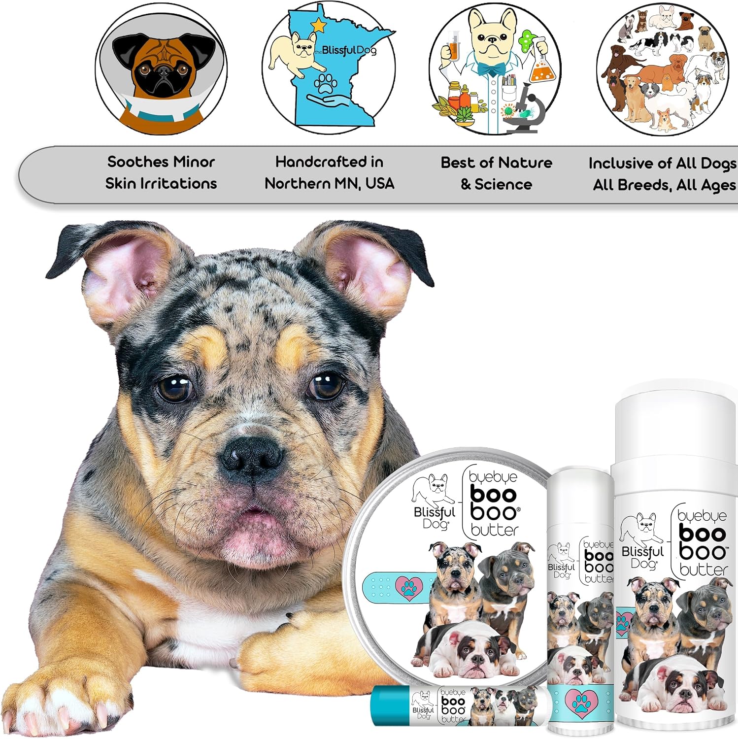 The Blissful Dog Lata de 1 oz Olde Englishe Bulldogge Mantequilla Booboo