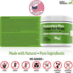 Deley Naturals Probióticos Plus Masticables para Perros - 5 Mil Millones UFC con Enzimas Digestivas - Sabor a Calabaza - 90 Unidades