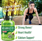 NATURELO Vitamina D3 + K2 Vegano, 60 Cápsulas