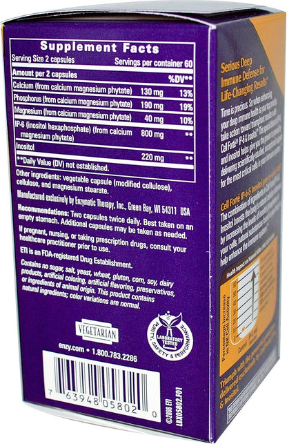 Enzymatic Therapy Cell Forte IP-6 Inositol 120 Cápsulas Veganas – Image 2