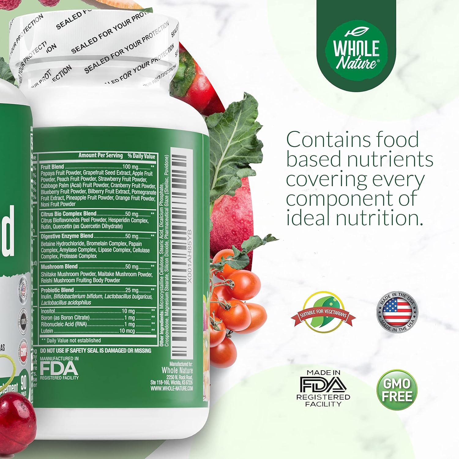 Whole Nature Multivitamínico Completo para Hombres y Mujeres - 1 Mes