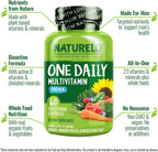 NATURELO Multivitamínico para Hombres - Complejo de Vitaminas y Minerales con Alimentos Ecológicos, 60 Cápsulas Vegetales