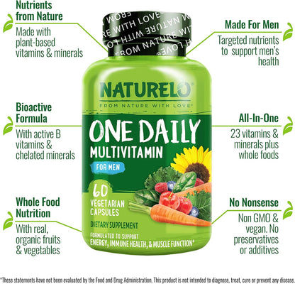 NATURELO Multivitamínico para Hombres - – Vitamina K2 (menaquinona): Ayuda a la coagulación sanguínea normal y al – Image 4