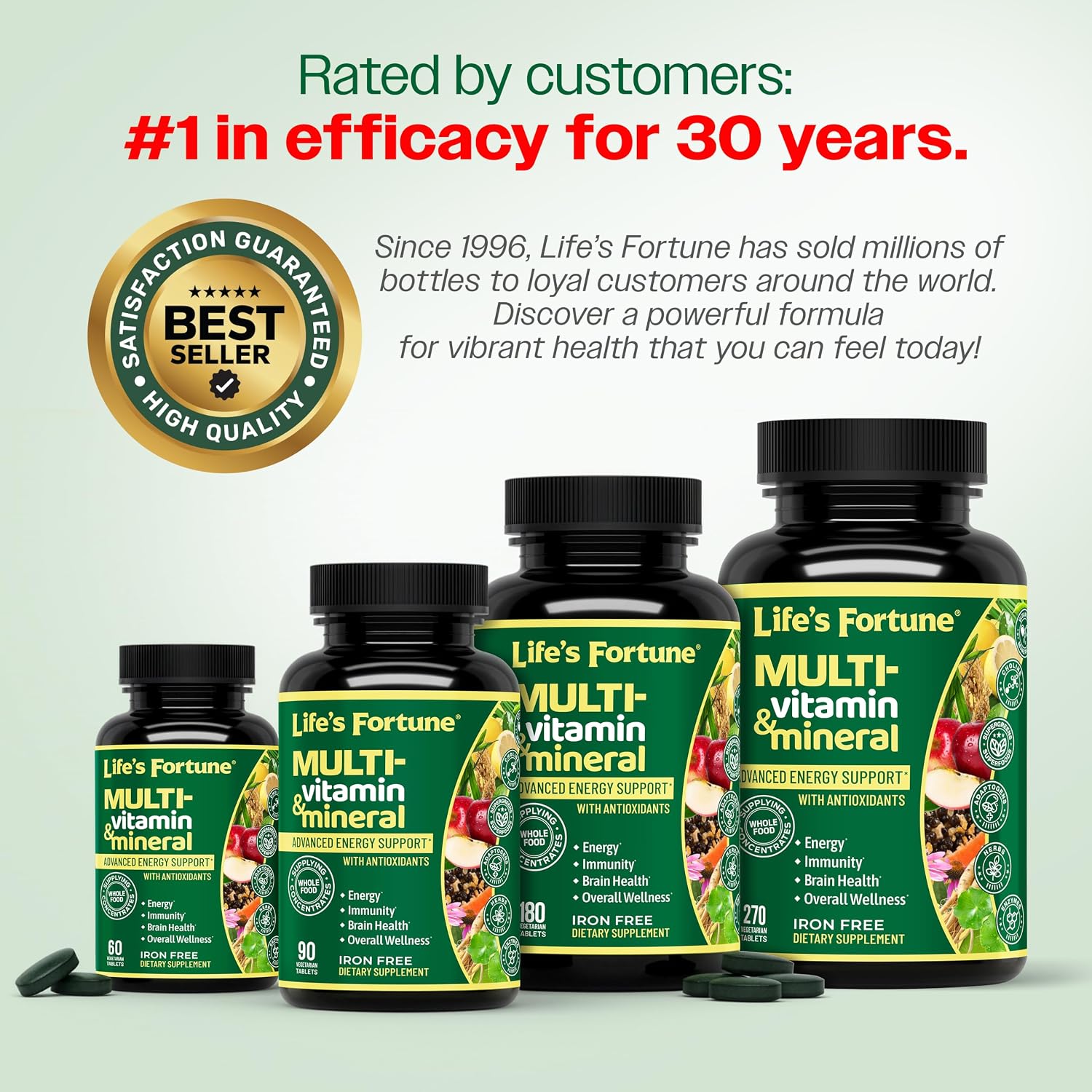 Life's Fortune Complete Multivitamin with Superfoods - 270 Vegetarian Tablets
