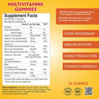 ALFA VITAMINS Multivitaminas para Adultos - Apoyo a la Producción de Energía Celular - Vitaminas y Minerales Esenciales - Sabor Naranja Natural (60 Gominolas)
