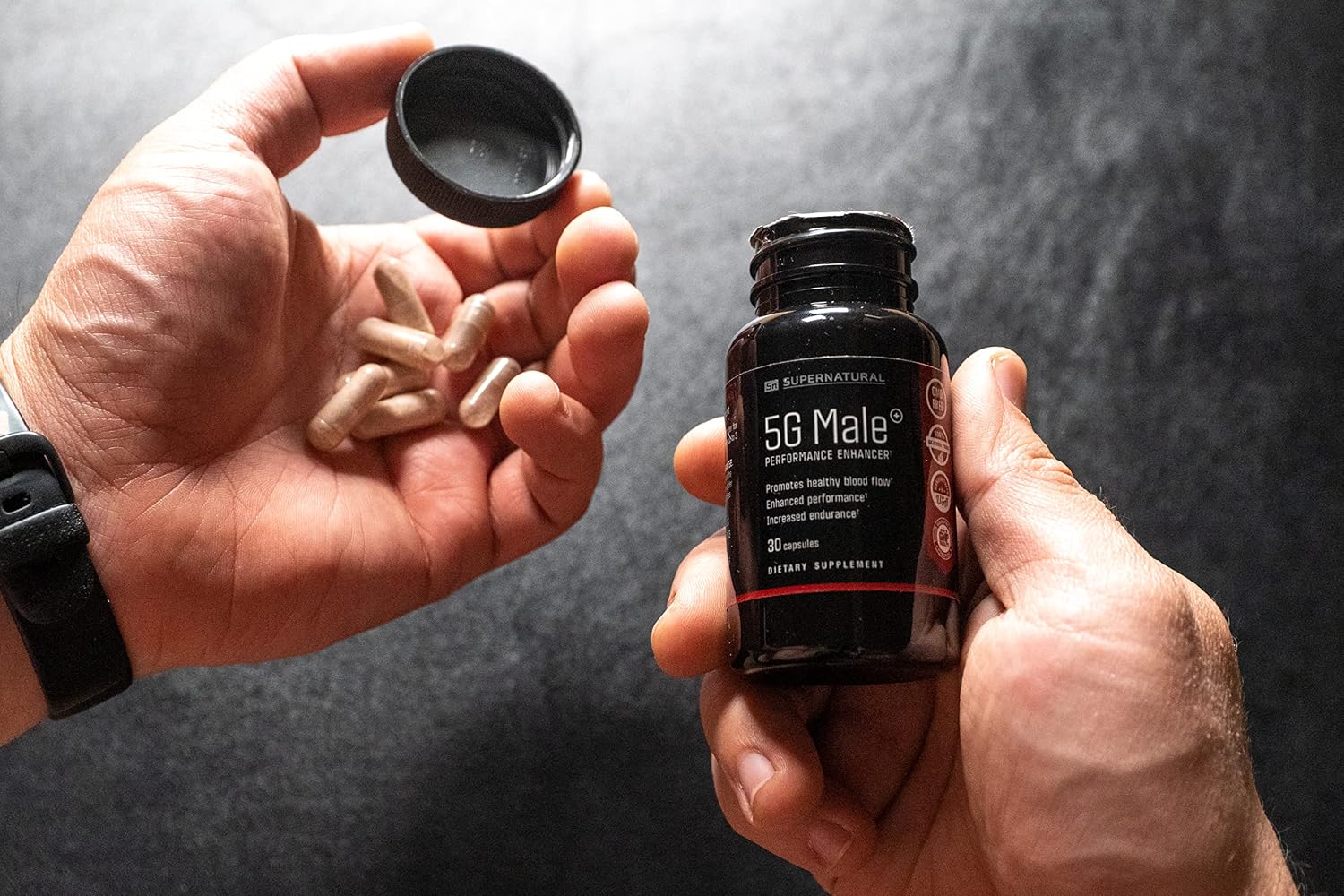 Supernatural Man 5G Male – Suplemento Natural para Hombres con Ginseng, Ajo, Ginkgo, Jengibre y Vitamina D – 30 Cápsulas