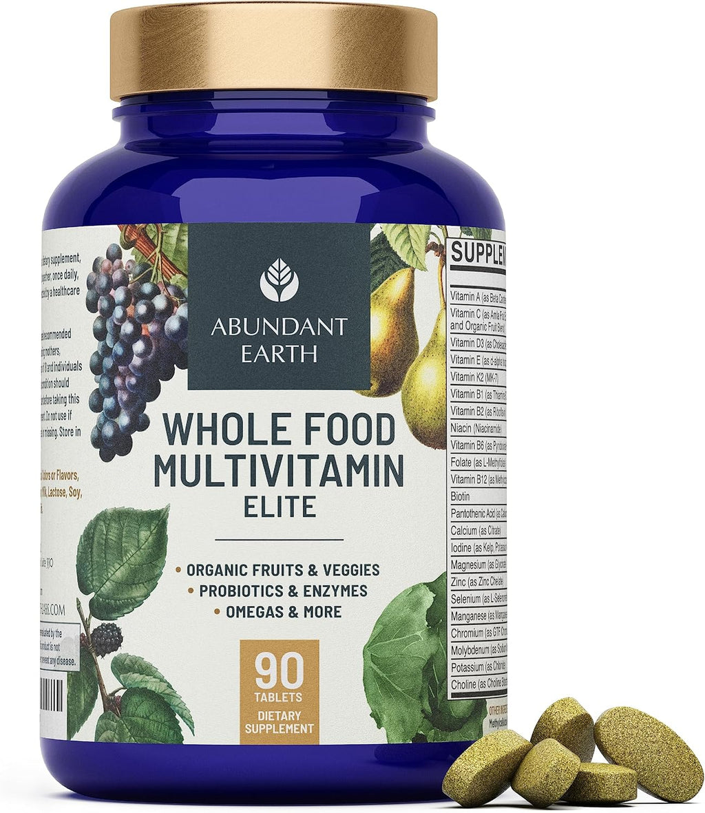 Abundant Earth Multivitamínico Completo para Mujeres y Hombres – 90 Cápsulas Veganas