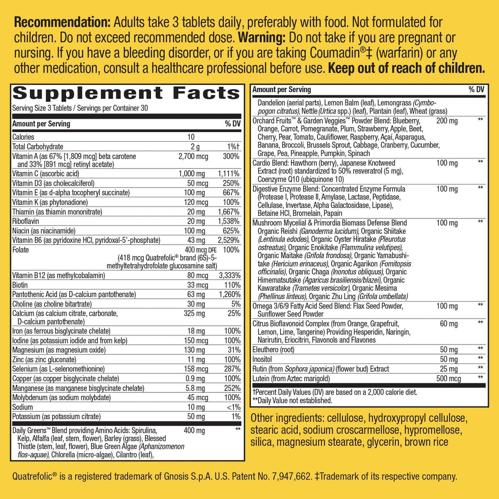 Nature's Way Alive! Multivitamínico de Máxima Potencia, 90 Comprimidos