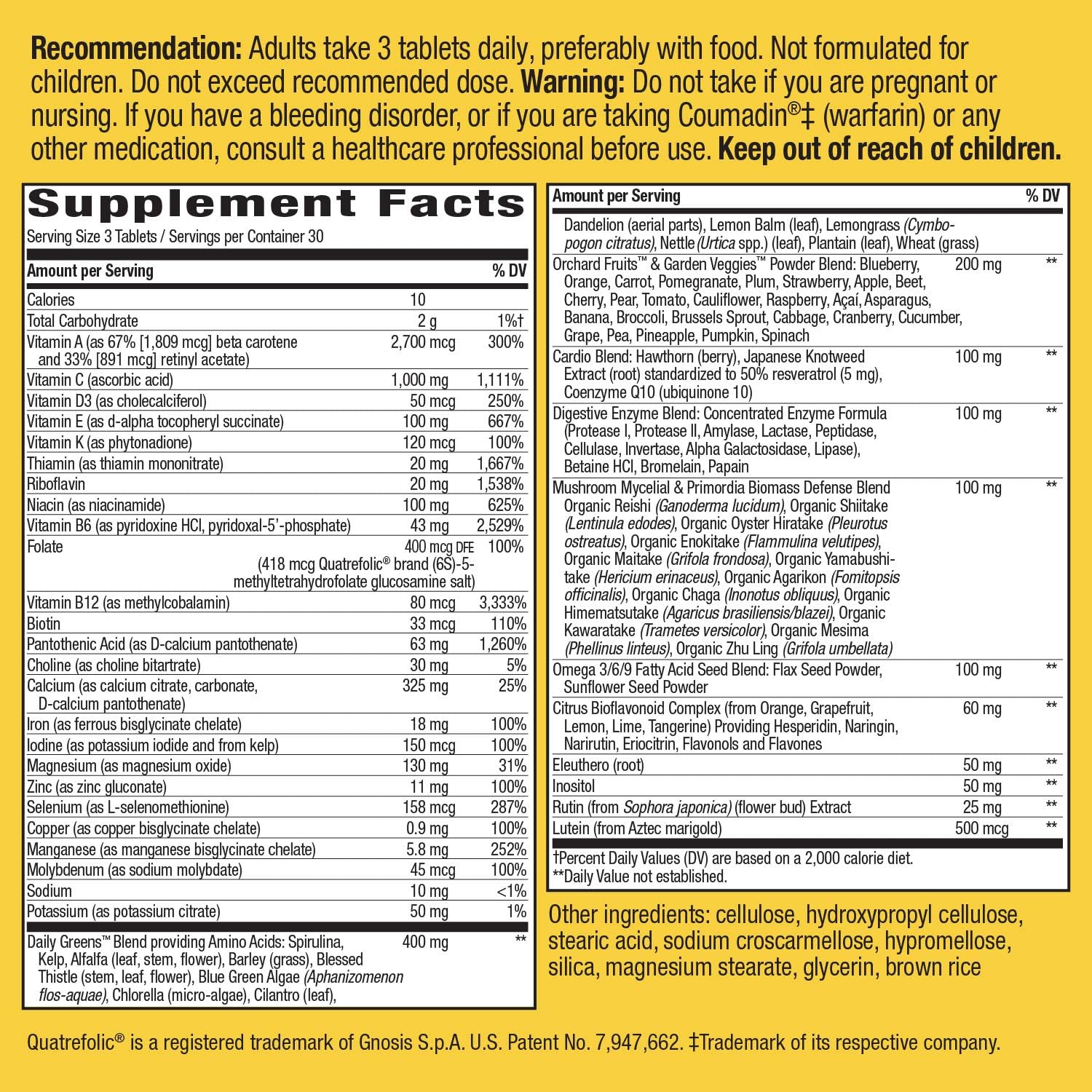 Nature's Way Alive! Multivitamínico de Máxima Potencia, 90 Comprimidos