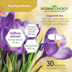 Botanic Choice Stress Complex Cápsulas - Apoyo para el Estado de Ánimo y la Memoria con Azafrán, Ashwagandha, Rhodiola - Sin Gluten, 60 Cápsulas