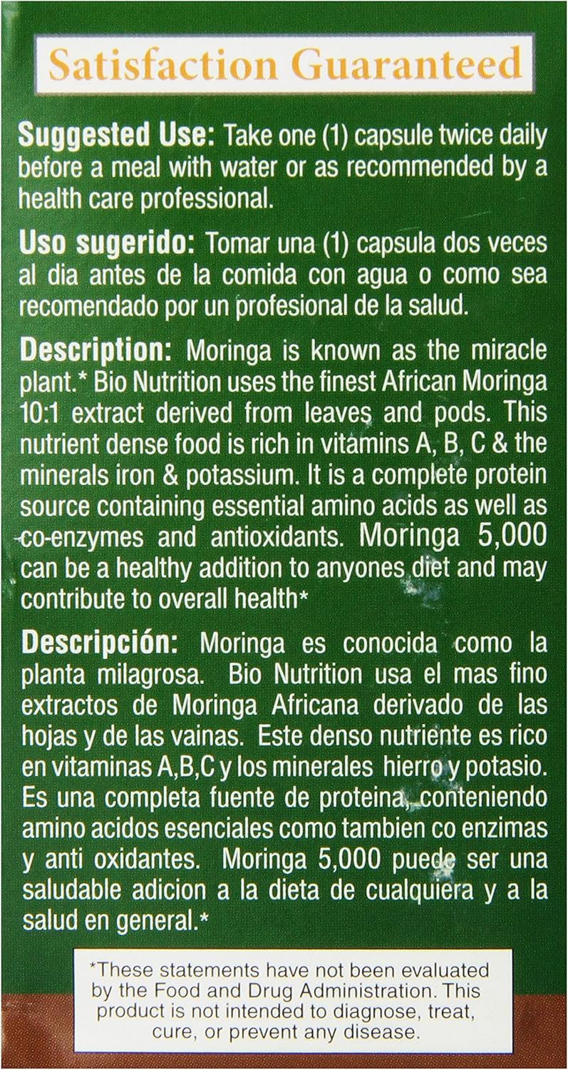 Bio Nutrition Moringa Super Food Vegi-Caps, 90 Cápsulas