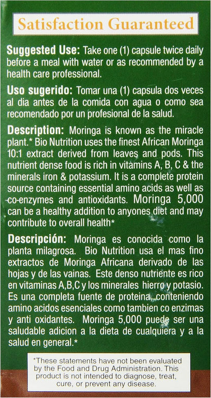 Bio Nutrition Moringa Super Food Vegi-Caps, 90 Cápsulas – Image 2