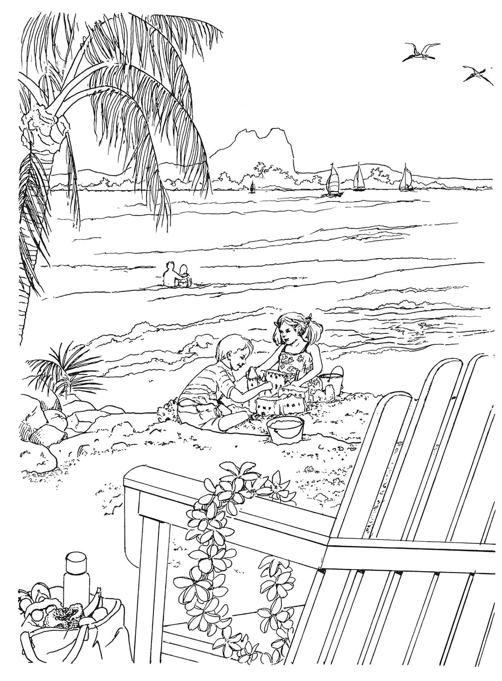 Libro para colorear Escenas costeras de Creative Haven: relájate y desconecta con 31 ilustraciones antiestrés (Libros para colorear para adultos: Vida marina)