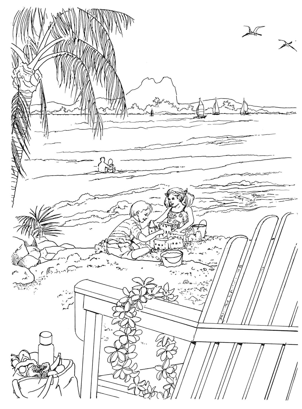 Creative Haven Coastal Scenes: A Stress Relieving Adult Coloring Book with 31 Illustrations