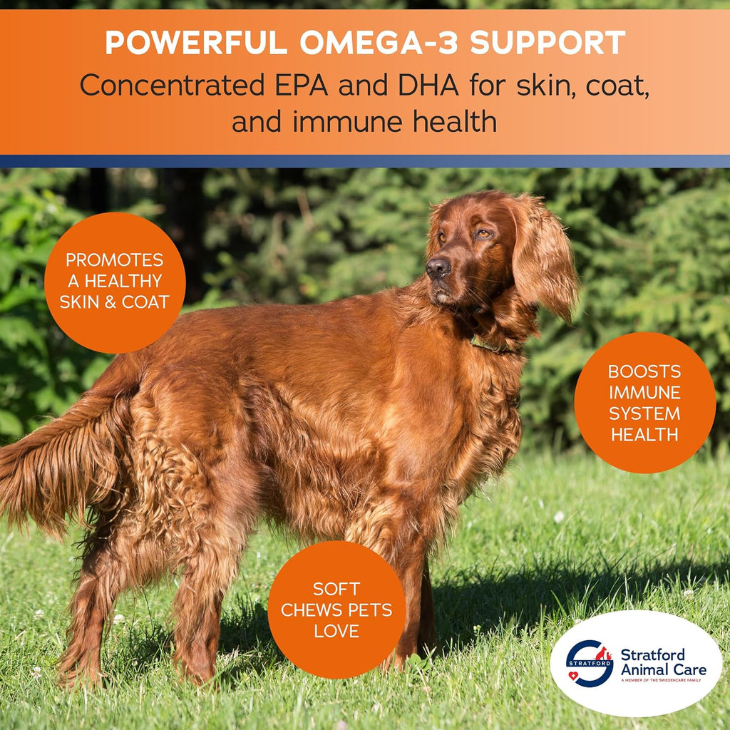 Pharmaceuticals EZ Chew Omega-3 Fatty Acid Soft Chew Max Strength para Perros Grandes y Gigantes - 150 unidades