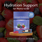 Three Lollies Preggie Hydration Packets - Sobres de Hidratación para Embarazadas con Electrolitos y Vitamina B6, Sabor Mixed Berry, 20 Sobres Individuales