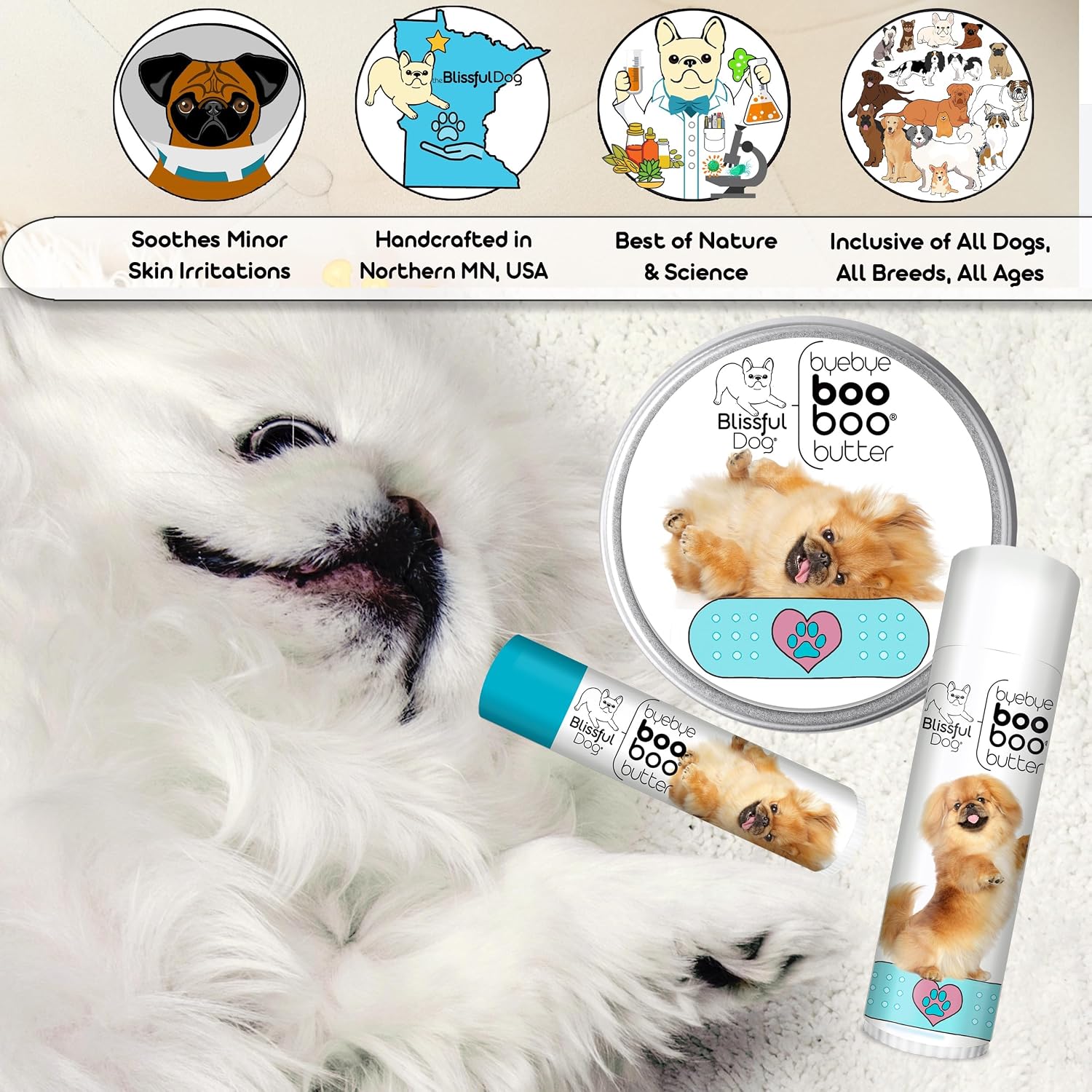The Blissful Dog 4 oz TIN Pekingese Booboo Butter