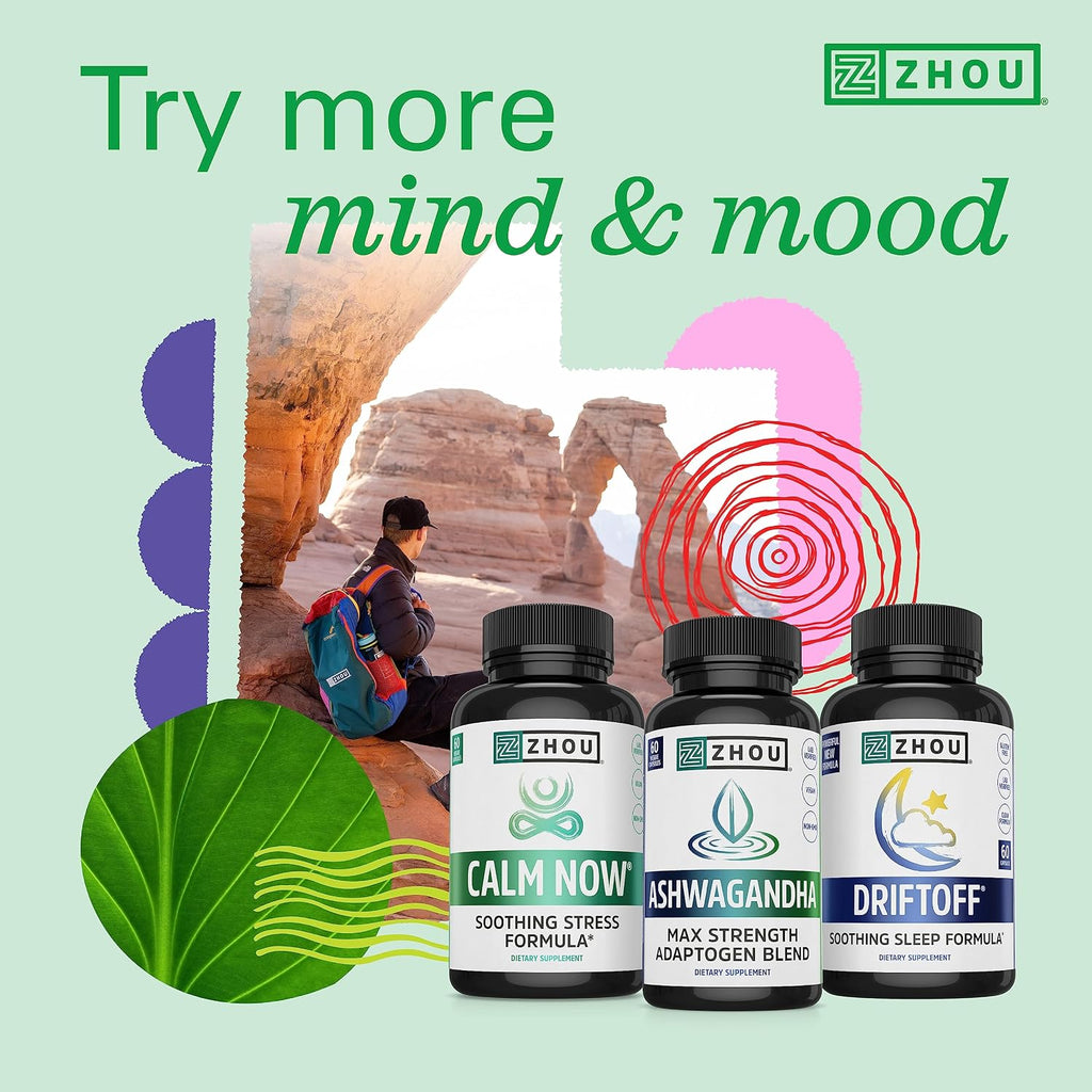 Zhou Neuro-Peak - Suplemento Cerebral con Ginkgo, Rhodiola y B12, 30 Cápsulas Vegetales
