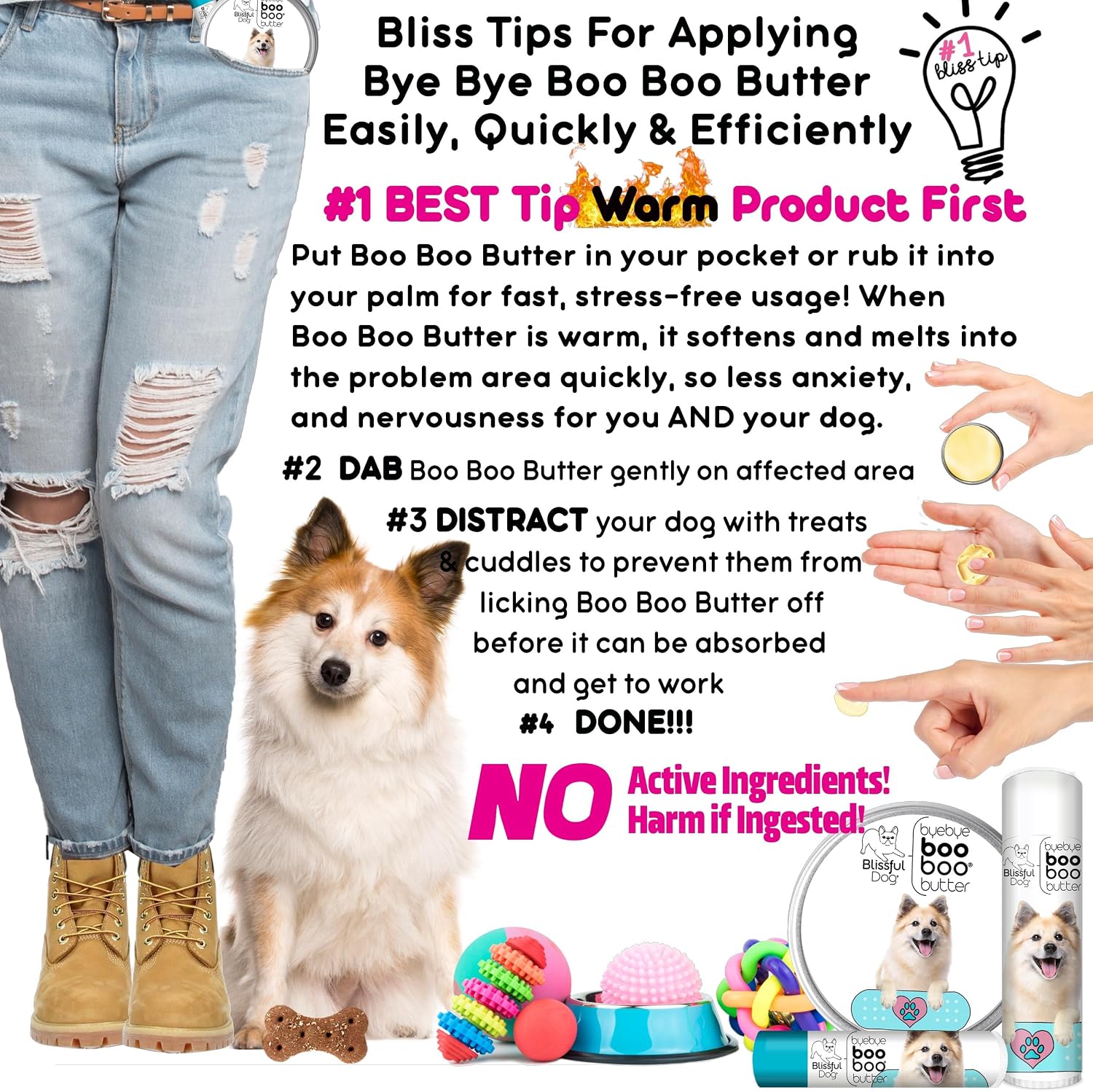 The Blissful Dog Icelandic Sheepdog Boo Boo Butter - Bálsamo tópico para perros, 4 oz (113 g)