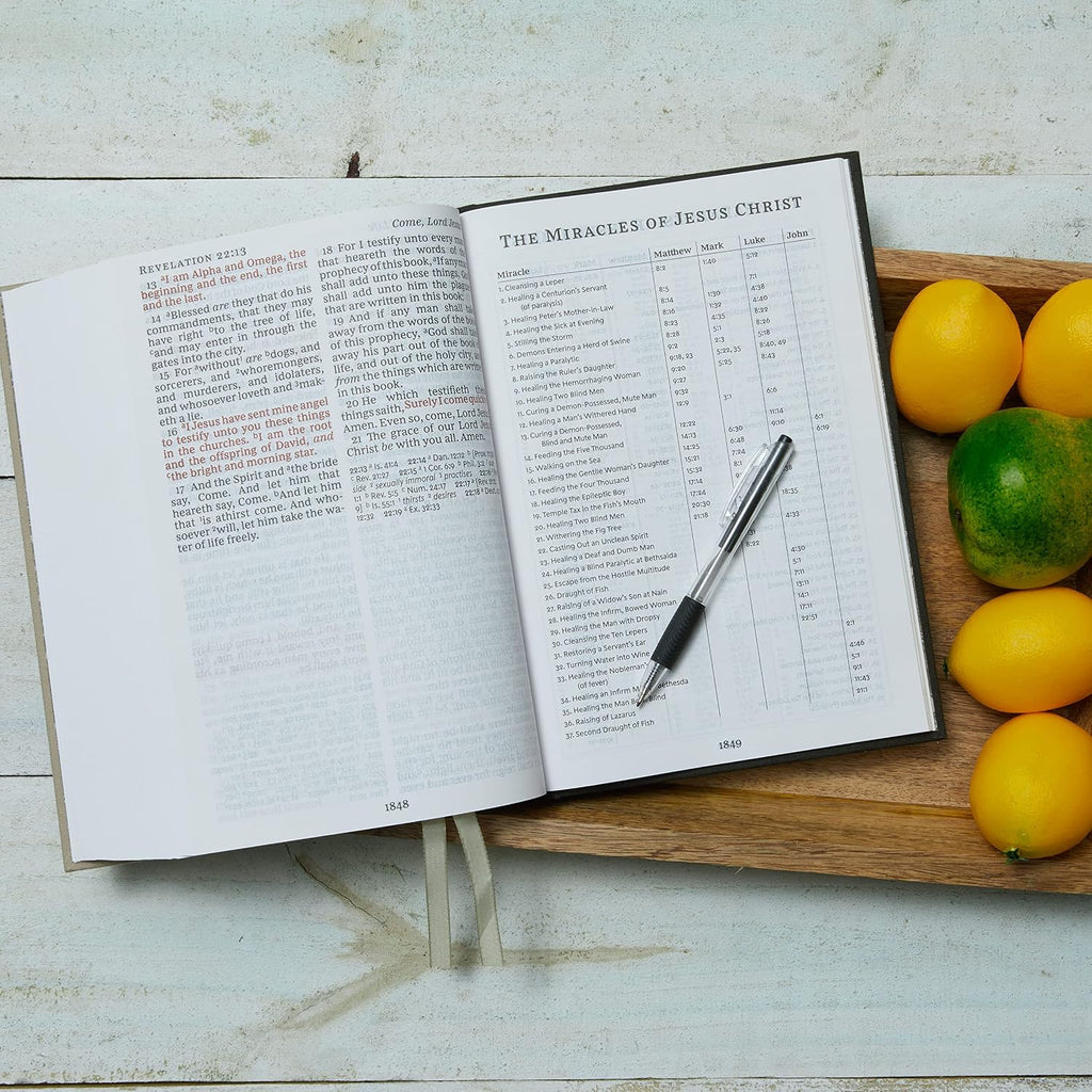 Santa Biblia KJV: Super Letra Gigante con 43.000 Referencias Cruzadas, Deluxe en Cuero Imitación Burdeos, Letra Roja, Comfort Print: Versión King James (Inglés)