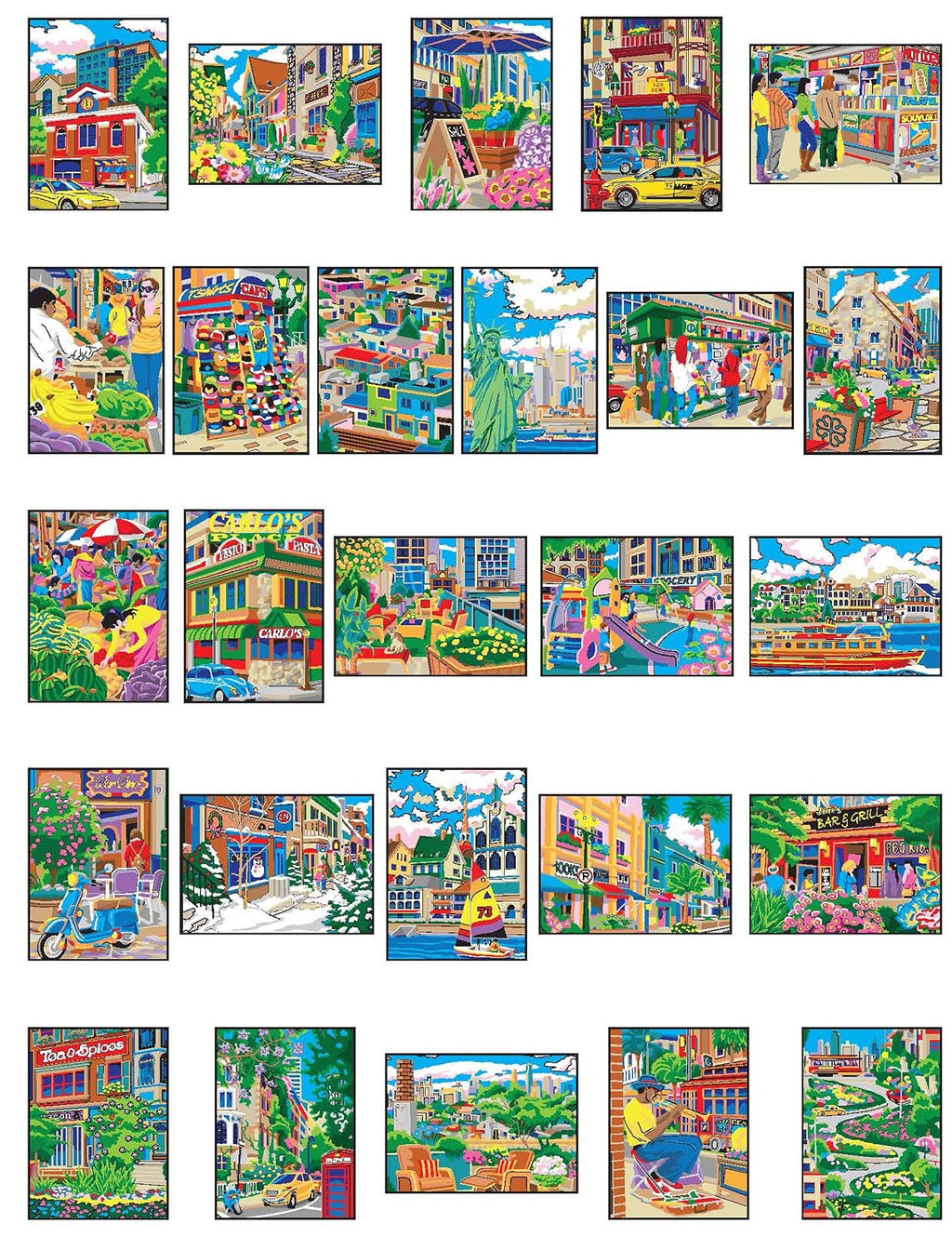 Creative Haven City Sights - Libro de colorear por números