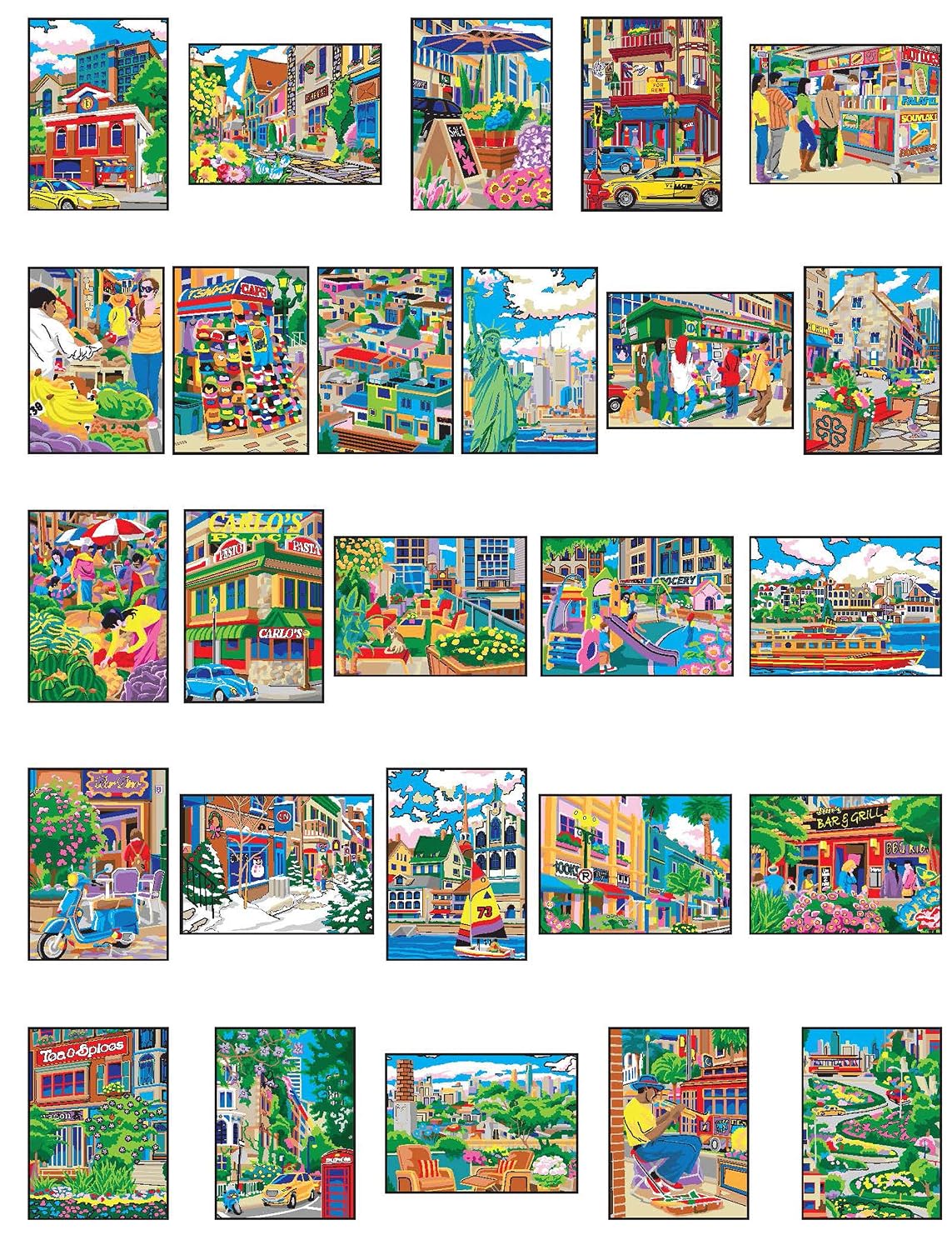 Creative Haven City Sights - Libro de colorear por números