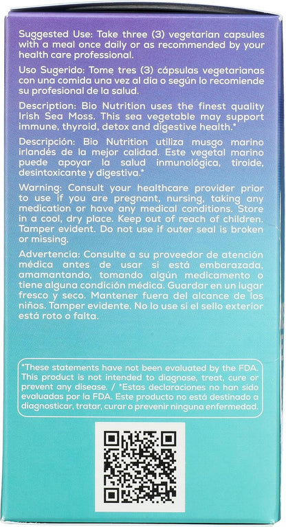 Bio Nutrition Irish Sea Moss, Sin Gluten, 90 Cápsulas Veganas – Image 4