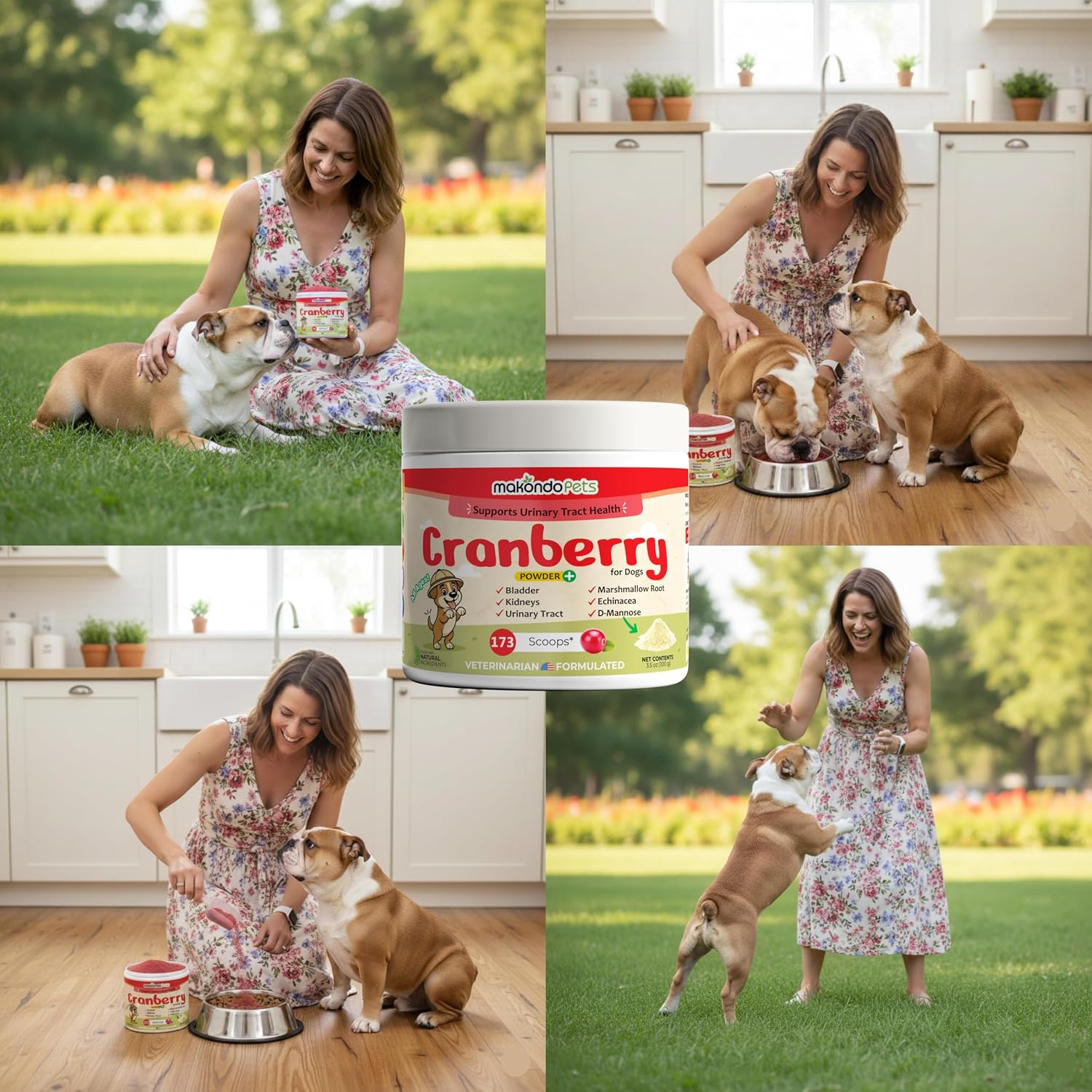 Complemento de Arándano para Perros con D-Manosa, Raíz de Malvavisco y Vitamina C – Apoyo Urinario y pH Normal – 173 Dosis