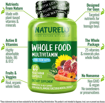 NATURELO Multivitamínico para Adolescentes - – Energía mental y física: Las vitaminas del grupo B activadas ayudan – Image 2