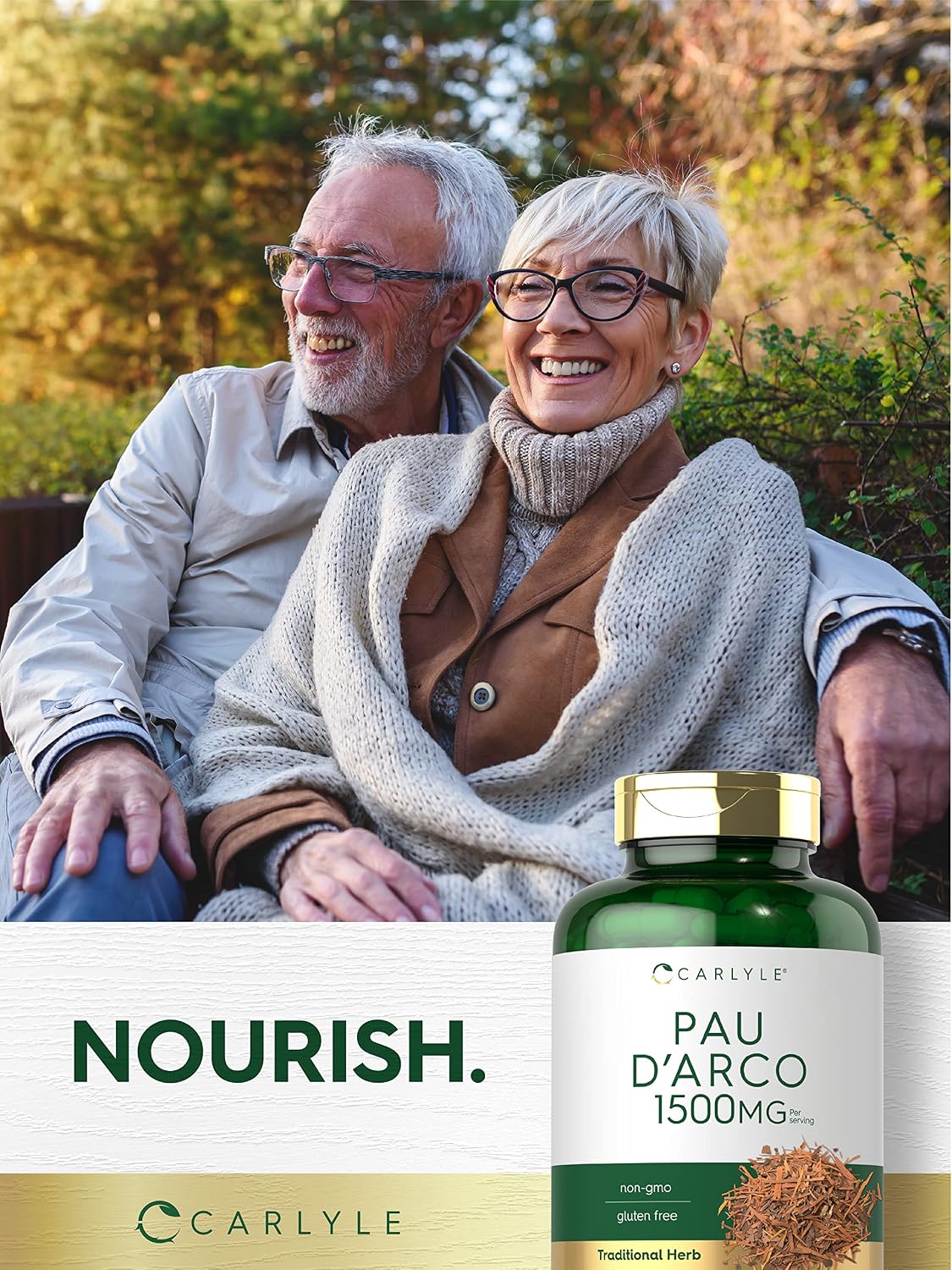 Carlyle Pau D'Arco Cápsulas | 1500 mg | 180 Unidades | Suplemento Herbal | No OGM, Sin Gluten
