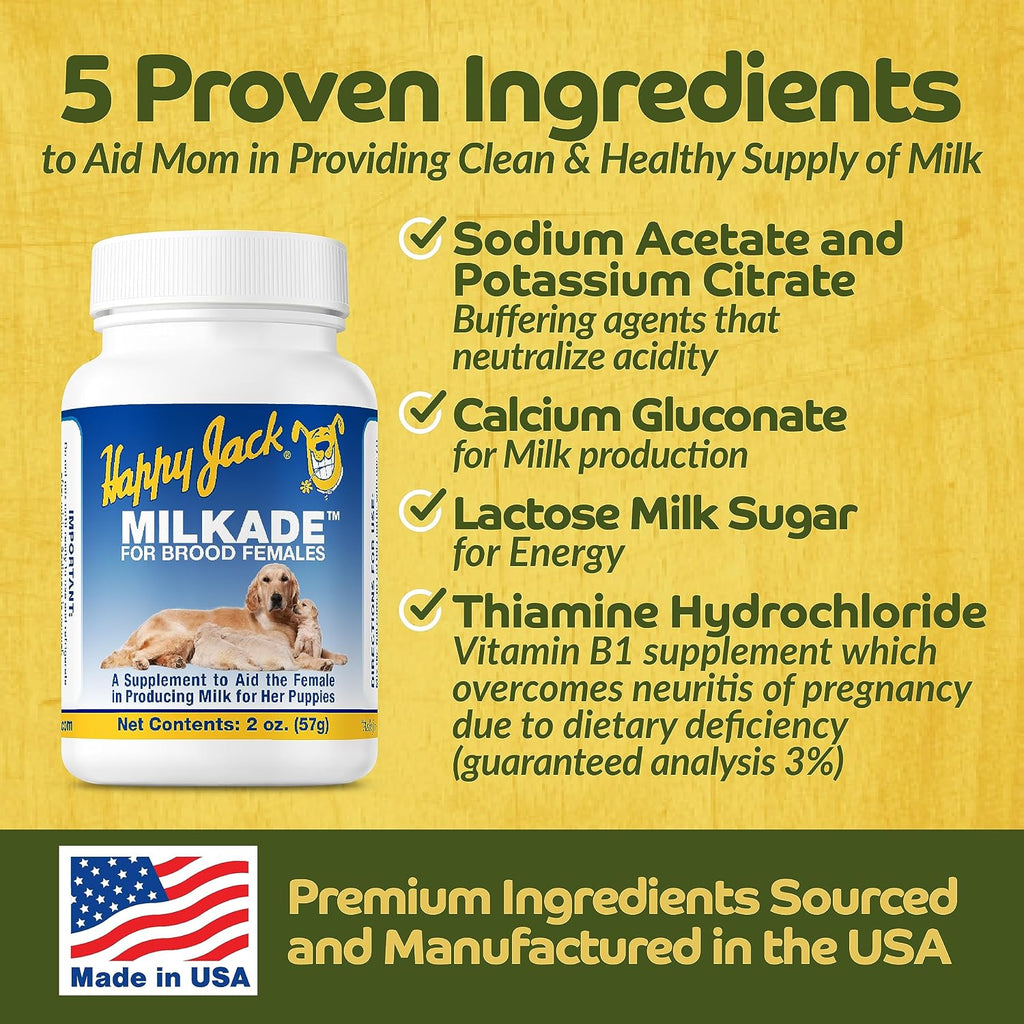 HAPPY JACK Milkade - Suplemento para perras lactantes, 56 g