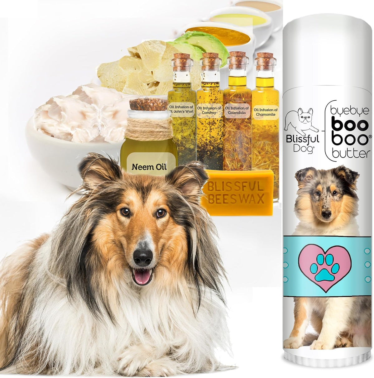The Blissful Dog .50 oz Tube Collie Booboo – Aceite de oliva : rico en antioxidantes y ácidos grasos que nutren la – Image 2