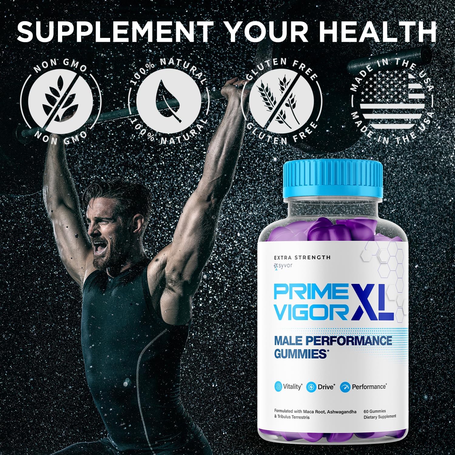 Prime Vigor XL Gummies, Máxima Potencia 1000 mg, Fórmula Avanzada Natural, Gomitas (5 Paquetes, 300 Gomitas)