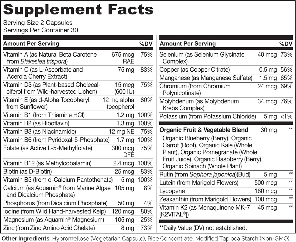 NATURELO Multivitamínico para Adolescentes - Complejo Vitamínico para Chicos - con Extractos Vegetales - No Transgénico - Vegano - 60 Cápsulas