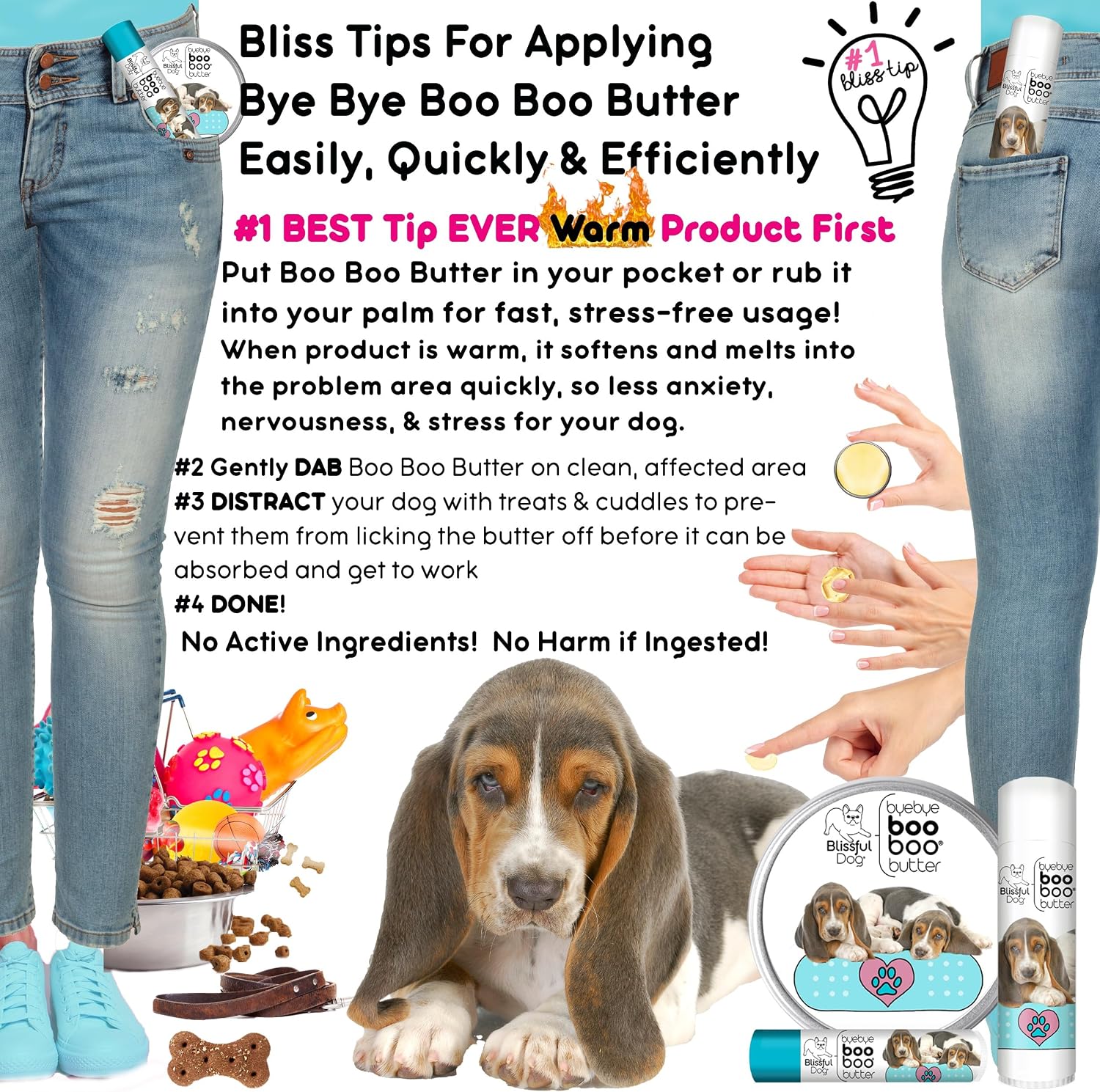 The Blissful Dog .50 oz Tube Basset Hound Booboo Butter