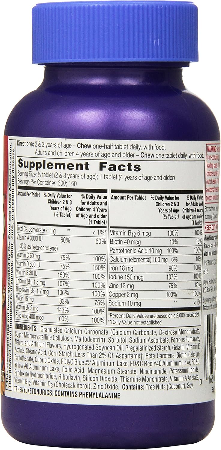 Flintstones Multivitamínico Completo para Niños, Comprimidos Masticables, 150 Comprimidos