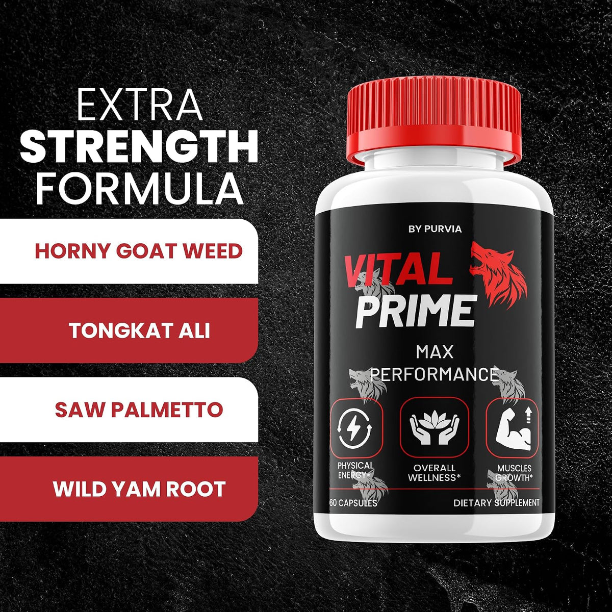 (5 Pack) Vital Prime Pills - Vital Prime Original Supplement, Vital Prime Advanced Formula, VitalPrime Maximum Strength Formula - Vitalprime Complex for Overall Wellness Support, USA (300 Capsules) - görsel 2