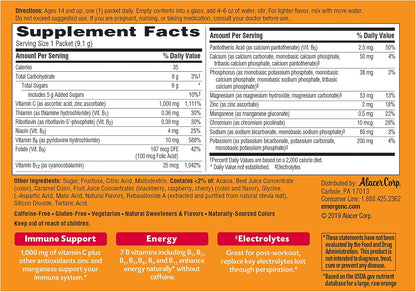 Emergen-C Original Formula Vitamina C 1000mg – Polvo efervescente con sabor natural a frambuesa, refrescante y sin – Image 3