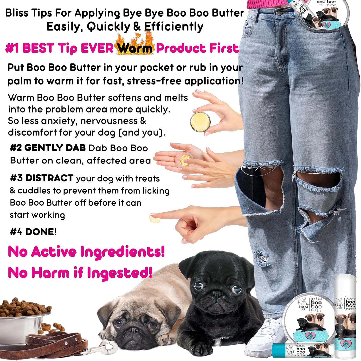 The Blissful Dog Pug Booboo Butter – Bálsamo tópico 2 oz
