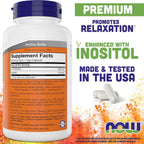 NOW Foods L-Theanina, Doble Concentración 200 mg por Cápsula con Inositol - 180 Cápsulas Vegetales (Pack de 2)