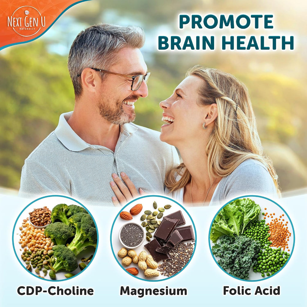 NextGenU Suplemento Cerebral - 120 Cápsulas Veganas - Nootrópico con Aminoácidos, Polifenoles y Vitaminas B